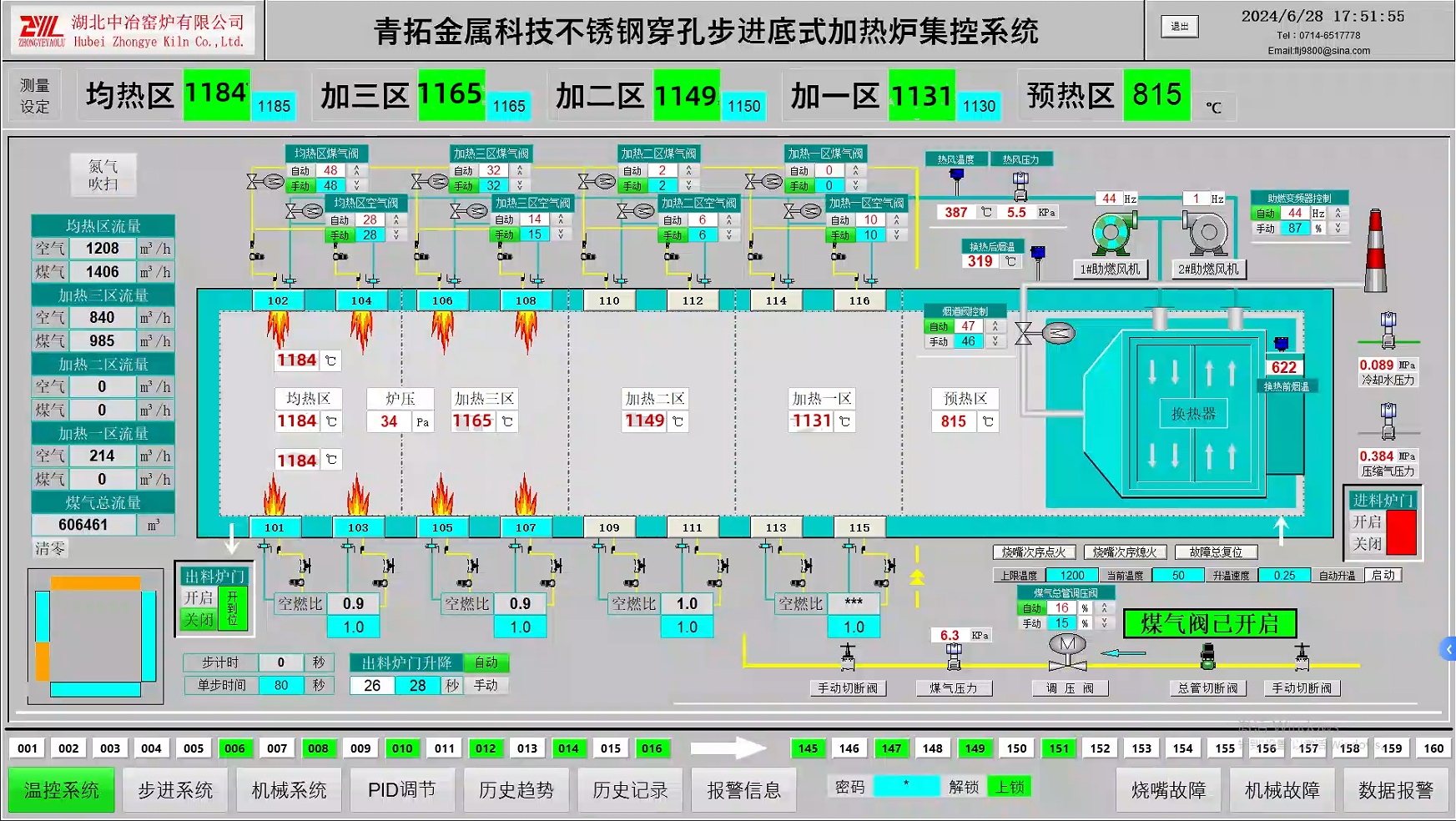 青拓金屬科技公司不銹鋼穿孔步進底式加熱爐控制系統(tǒng)